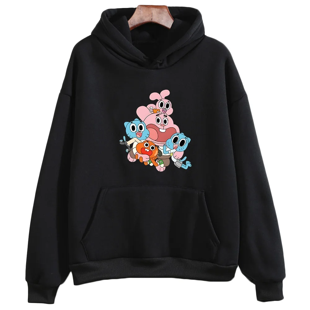 Gumball Wattersonn Characters Print Sweatshirts Cute Cartoon Anime Hoodie Autumn Women/men Fleece Clothing Soft Comfortable Tops