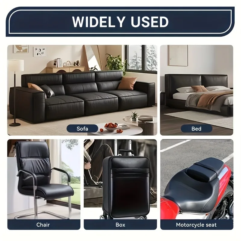 Refurbish DIY Sofa Black Leather Repair Patch Artificial Self-adhesive Leather Upholstery for Car Seat Couch Chair Restaurant - view 5
