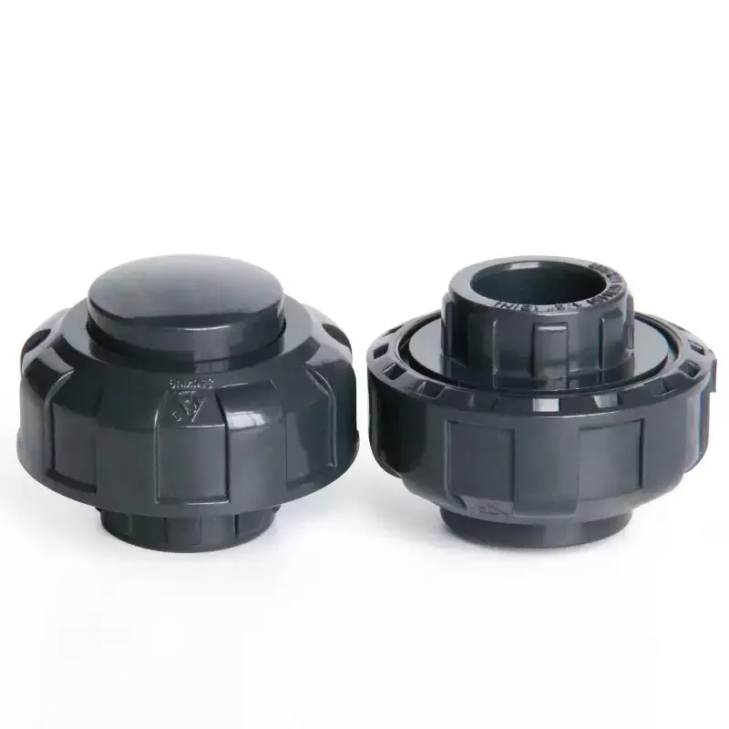 1PCS Dark Grey PVC Union Pipe Cap UPVC Blind Union Pipe Cap Plug Plastic Water Pipe Movable Sealing Cap 20/25/32/40/50/63mm