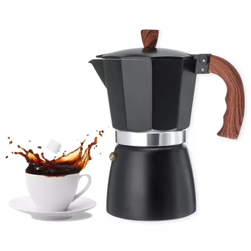 150ml 300ml Vintage Wooden Handle Espresso Maker Moka Pot Classic Italian Cafe Tools Kitchen Cafe Accessories