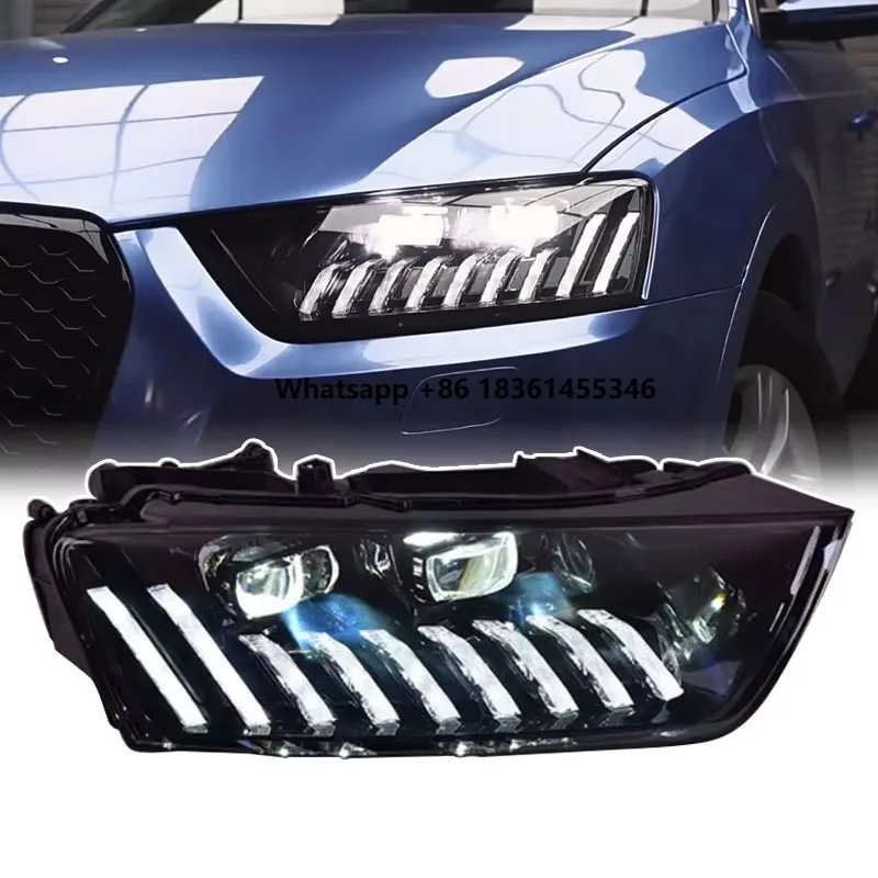 

For Q3 Headlights 2013 2014 2015 2016 2017 2018 Improved LED Lens Driving Lights Running Dynamic Turn Signal Lights