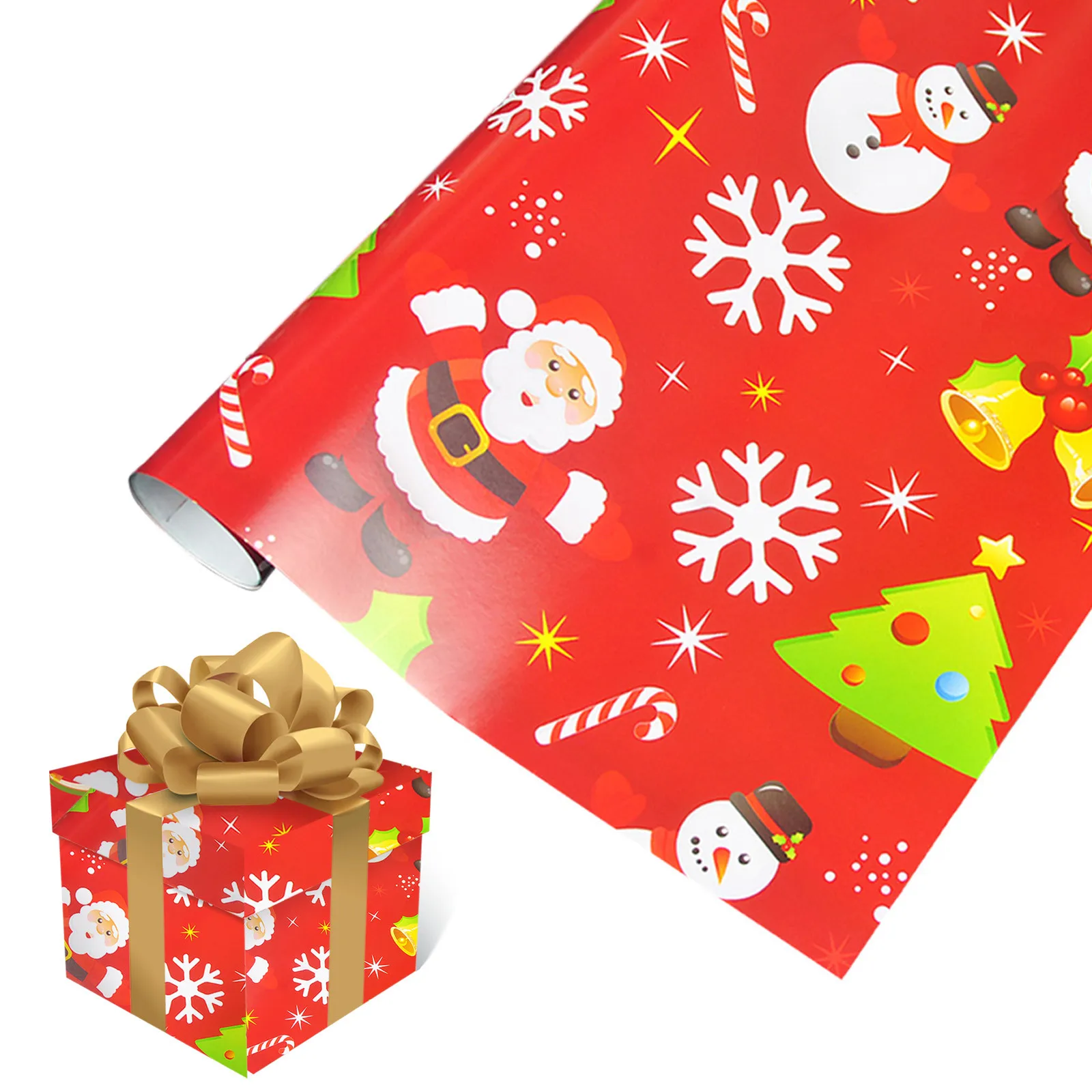 1PCs ( 75cmX51cm, 4.11 Square Feet)Single-sided Christmas Wrapping Paper, Classic Foil Christmas Wrap Penguin Wrapping Paper