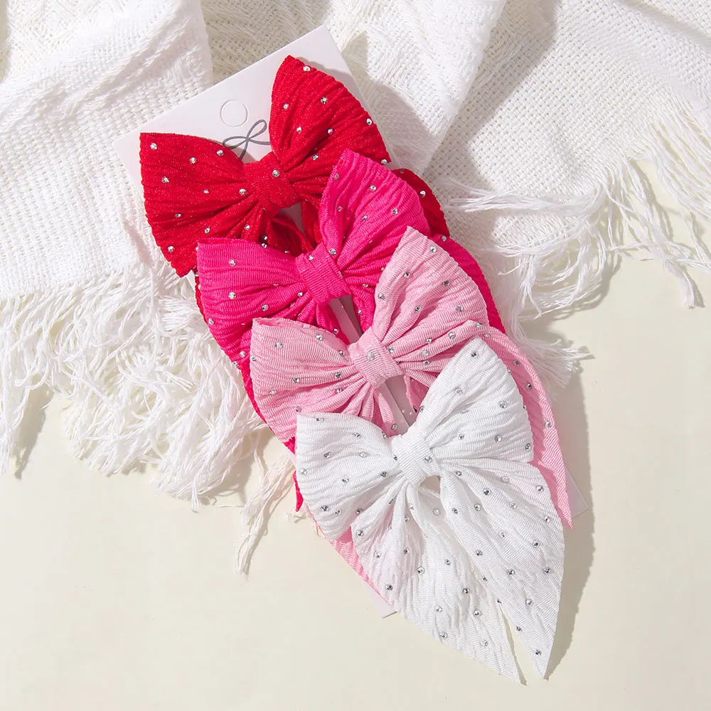 4-teiliges Set Niedliche Haarspangen mit Schleife für Kinder, Modische Party-Accessoires, Tägliche Dekoration, Haaraccessoires für Teenager-Mädchen, Geschenke – Detail 7