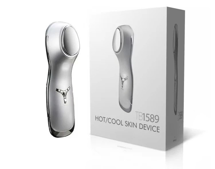 2-in-1 Handheld Sonic Vibration Huidverzorgingsapparaat Roestvrij staal Hot Cool Face Eye Massager Huidverstrakking Functie