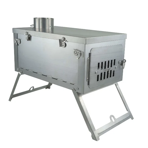 Titanium L Sized Nested Pipe Camping Stove Compact and Efficient Stove Outdoor Cooking and Heating Tent Stove