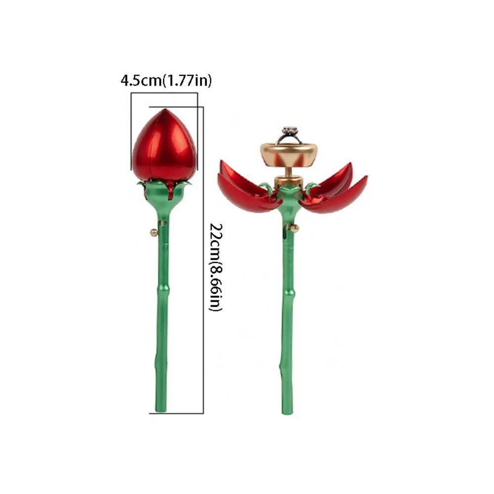 Dustproof Rose Ring Box Waterproof Elegant Flower Ring Box Red Pink Multi-functional Proposal Ring Box Proposal