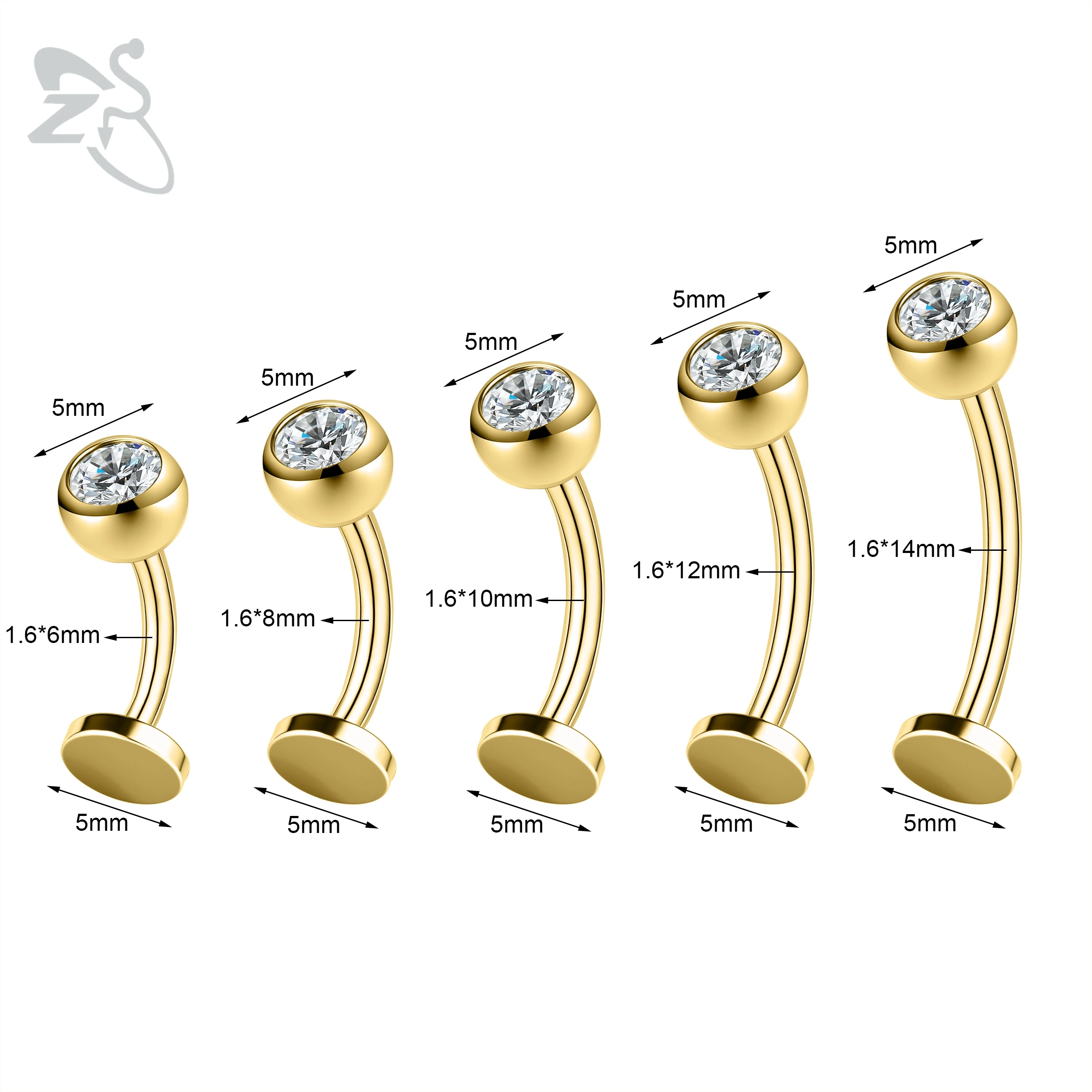 Internal Thread Stainless Steel Belly Button Ring