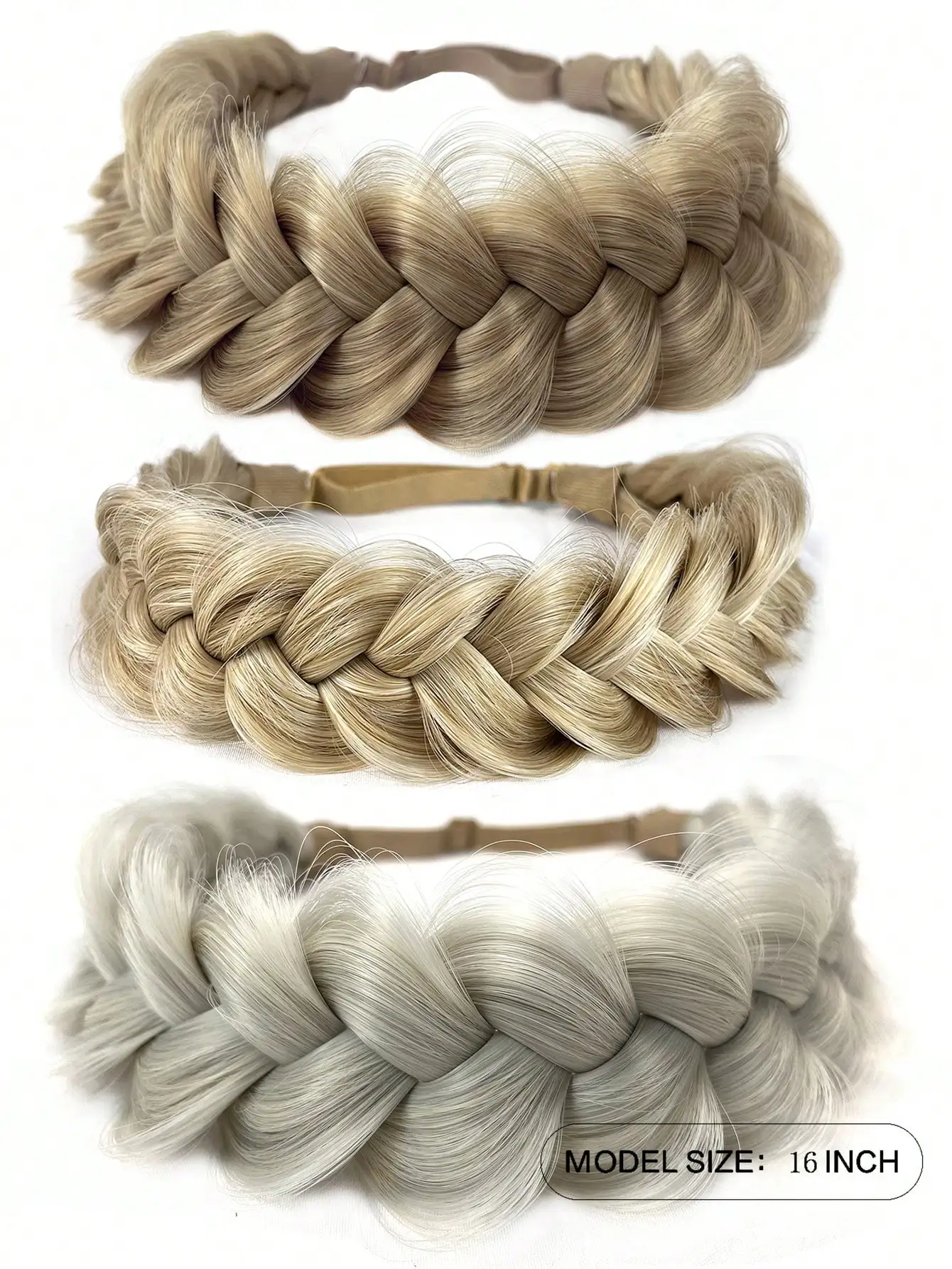 1pcs Hand Knit Braid Hair Twist Headband Synthetic Braids Elastic Adjustable Hairpiece Hair Accessories for Women Girls Festival