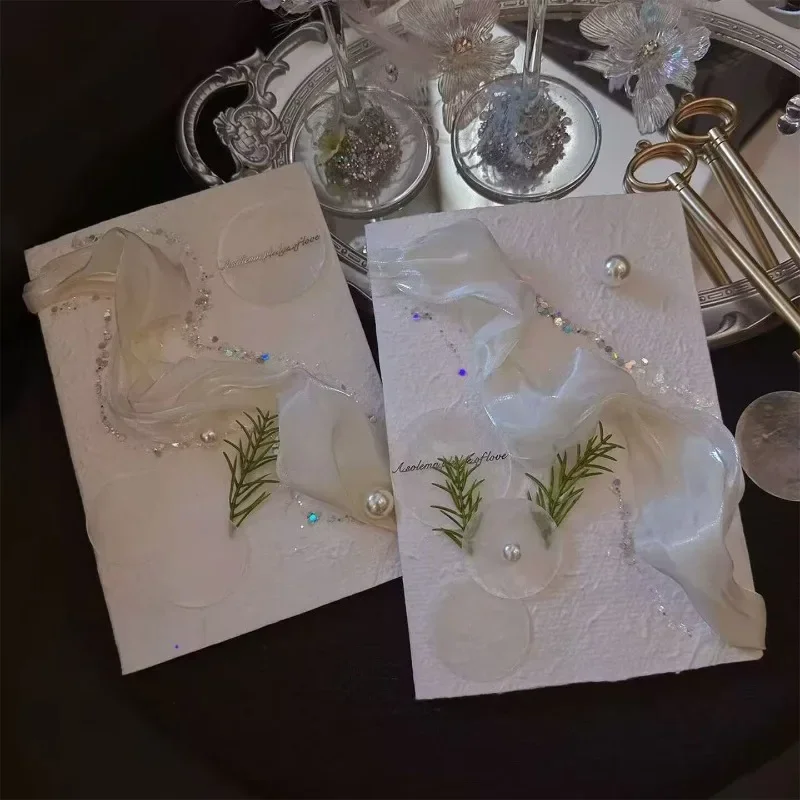 Creative Mori oath card ceremony feeling handwritten card DIY material package dried flower wedding oath card ceremony feeling