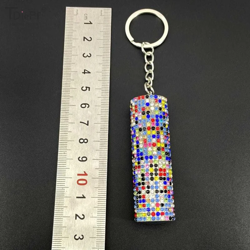 1Pcs Portable Press Spray Keyring Luxury Rhinestone 5ml Perfume Sub Bottle Keychain Colorful Ornament Pendant For Women Men Gift