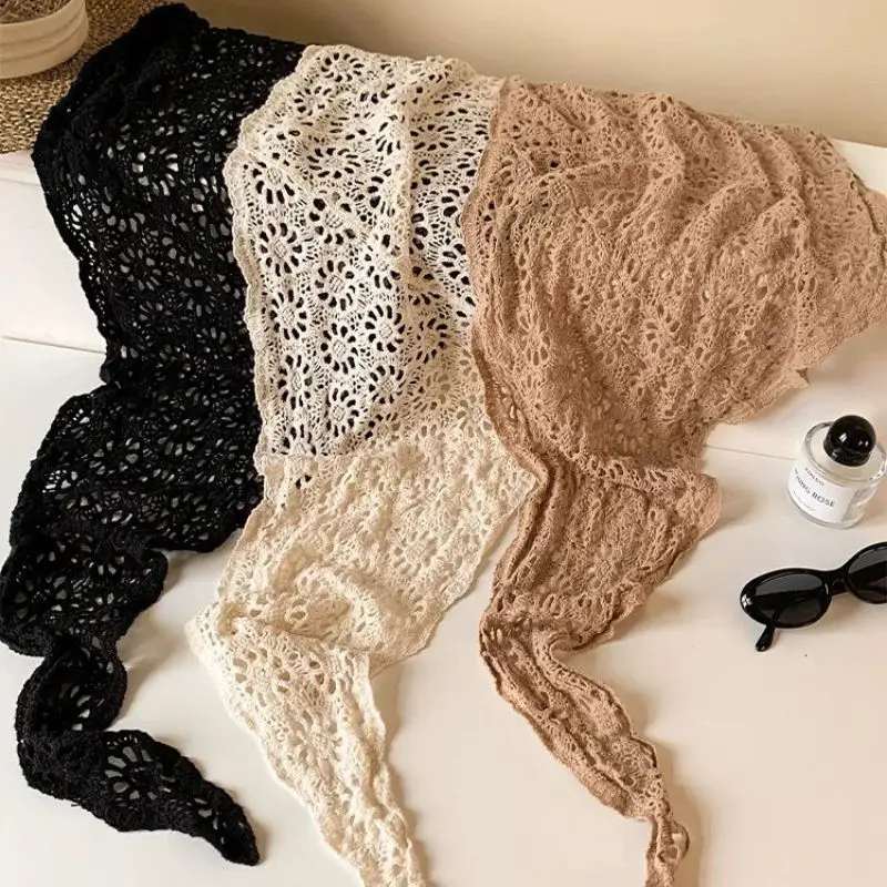 

Hollow Out Lace Shawl Wraps Waist Scarf Hip Curtain Korean Lace Crochet Hollow Scarf Women Triangle Scarf Cape Decoration