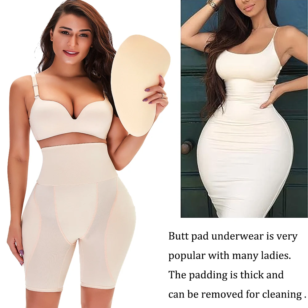 Women Hip Enhancer Shapewear Butt Pad Underwear High Waist Tummy Control Body Shaper Padded Panties