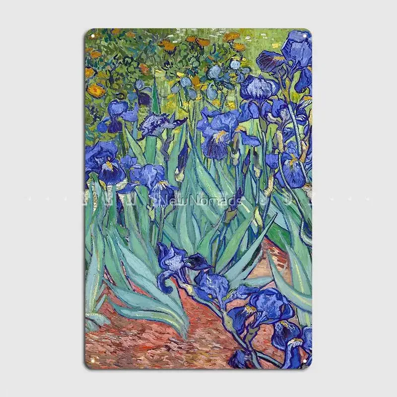 Van Gogh Irises Metal Sign Cinema Garage Home Printing Poster Tin Sign Poster