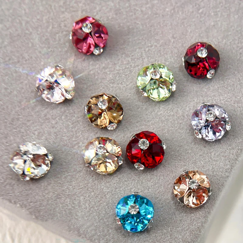 2 ชิ้นคริสตัลเล็บแฟ้มเพชรหรูหราเล็บ Rhinestones อัญมณี Sparkle แก้วเล็บหิน DIY Charms