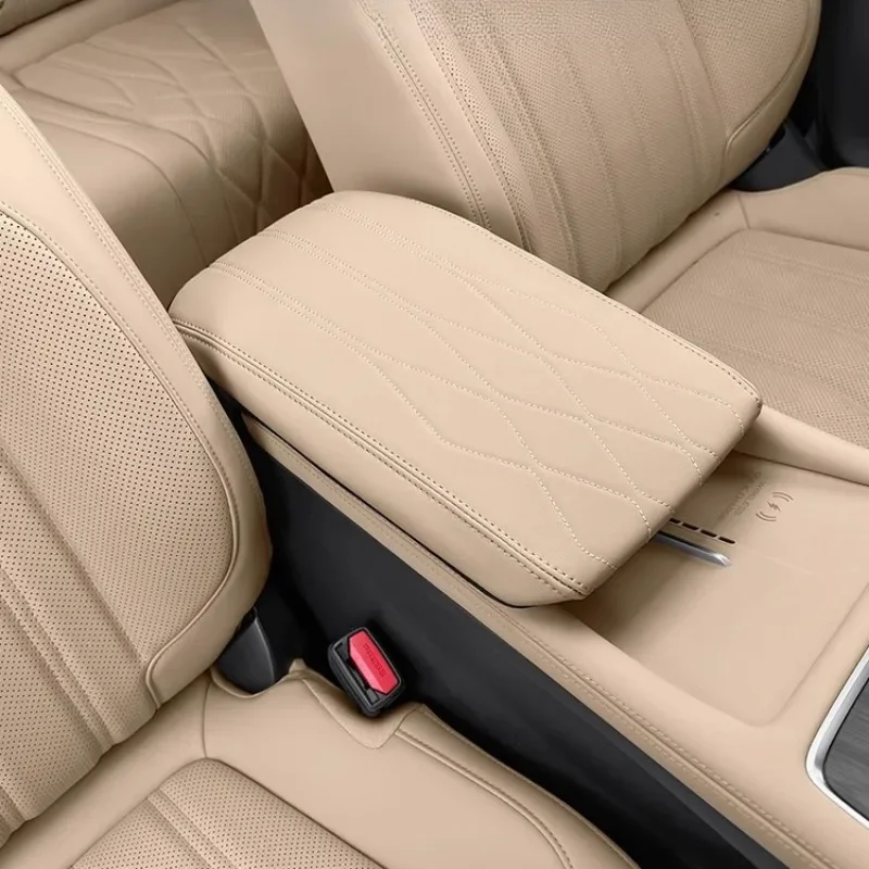 For Geely Monjaro Xingyue L 2024 2025 Leather Car Central Control Armrest Box Cover Handrail Case Surface Protective Cover Trim