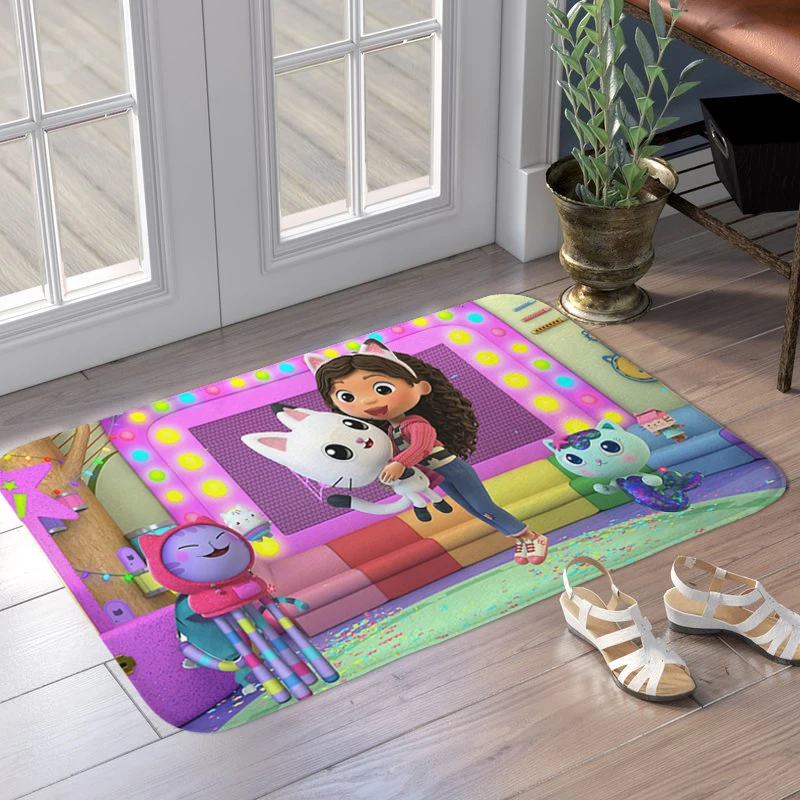 Entrance Door Doormat D-Gabbys D-Dollhouses Waterproof Bathroom Non-slip Foot Mat Bedroom Rug Slip-resistant Room Floor Carpet