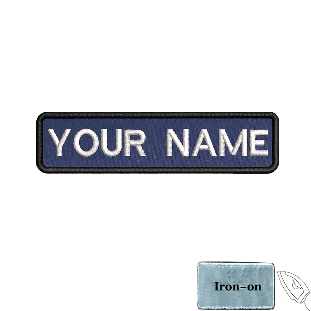 1 ST 10 cm X 2.5 cm Custom Gepersonaliseerde Naam nummer Patch Strepen Badge tags chevrons Armband Ijzer Op Of Haak lus geborduurd