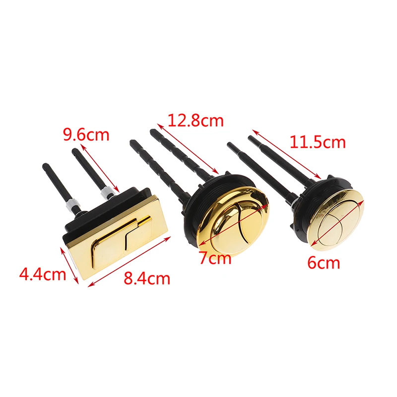 Dual Flush Toilette Tank Gold 48mm/58mm Button Runde Form Wc Push Tasten