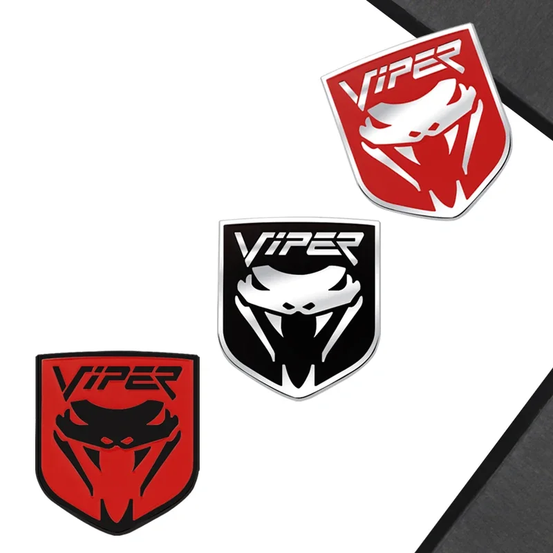 QA VIPE Emblem Car Styling 3D Sticker Metal Front Hood Grille Badge For Journey Charger Durango Avenger Dart Cobra Snake view 5