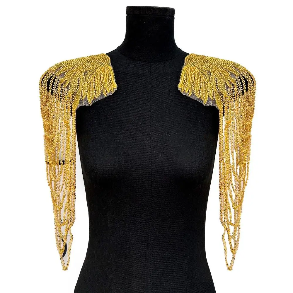 

2 шт. винтажная цепочка с кисточками, украшение на плечо, сделай сам, нашивка для шитья, съемные кисточки, украшения на плечо с блестками, длинная цепочка с кисточками