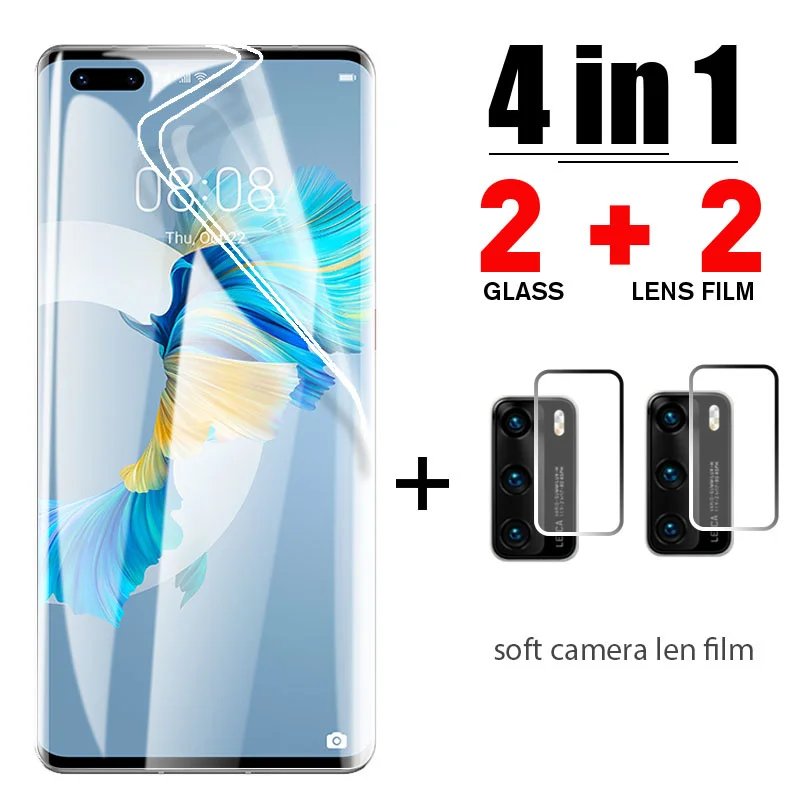 4in1 Hydrogel Film Screen Protector For Huawei P30 Pro P20 P40 Pro Lite P50 Camera Screen Protector For Huawei Mate 20 30 40 Pro