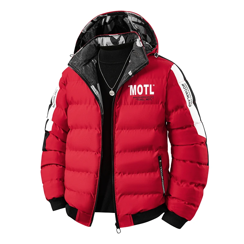 Men Puffer Jacket Thick Warm Hooded Winter Jackets Man Quilted Parka Casual Fashion Outwear Cotton Padded Coats Clothing Top