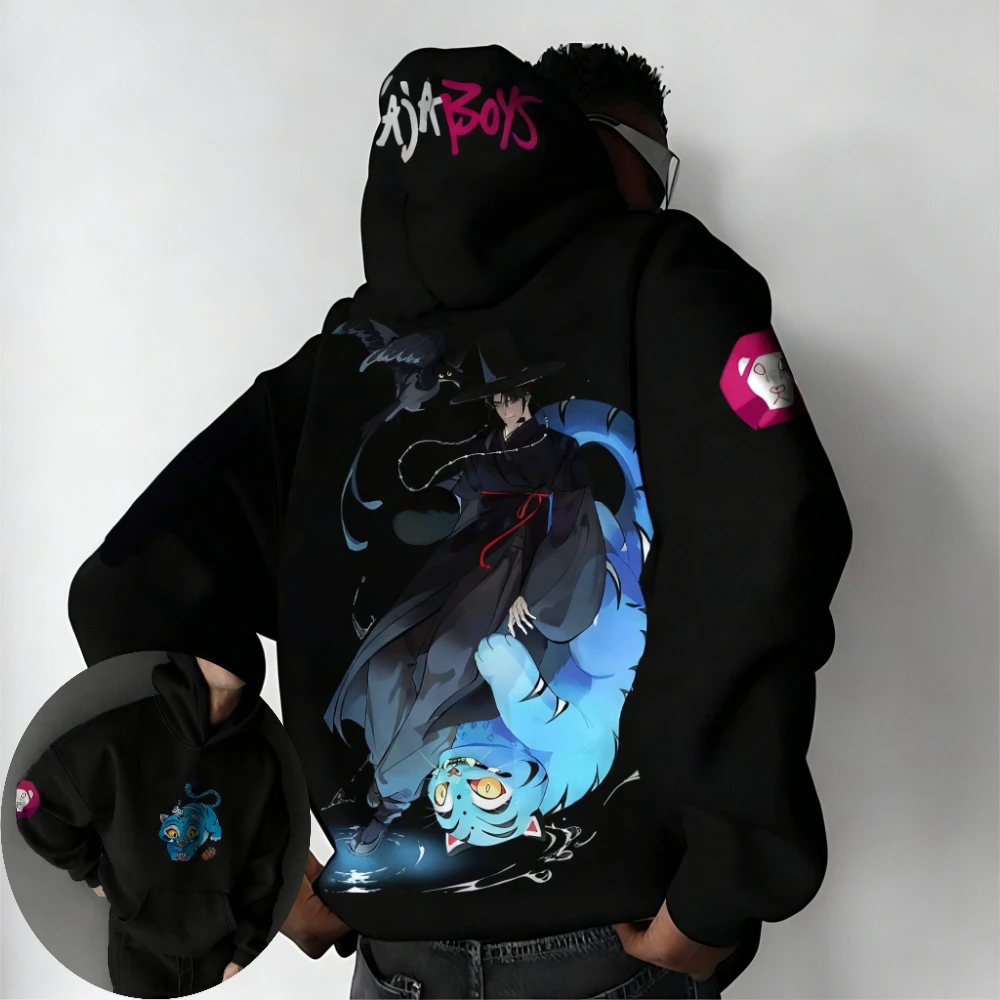 

K-Pop: Demon Hunters Men's and Women's Hoodie Sweater Jinu Spring Boy's and Girl's Loose Long-sleeved Parent-child Outfit