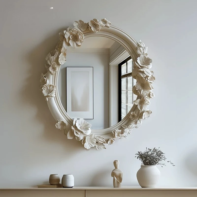 Luxury Nordic Mirror Modern Living Room Items Vintage Aesthetic Oval Hanging Mirror Frame Irregular Espelhos Home Decorations
