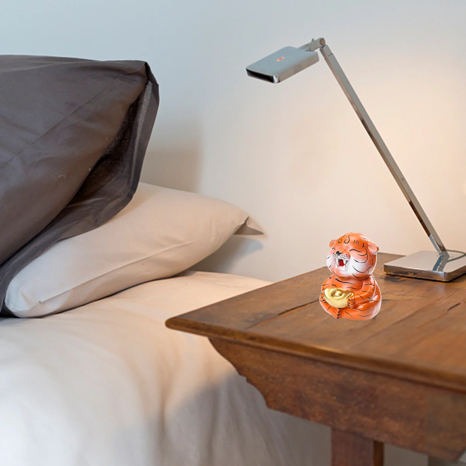 Adorável cofrinho de cerâmica em forma de tigre, banco de moedas funcional para ensino de crianças, economia de dinheiro, acessório decorativo