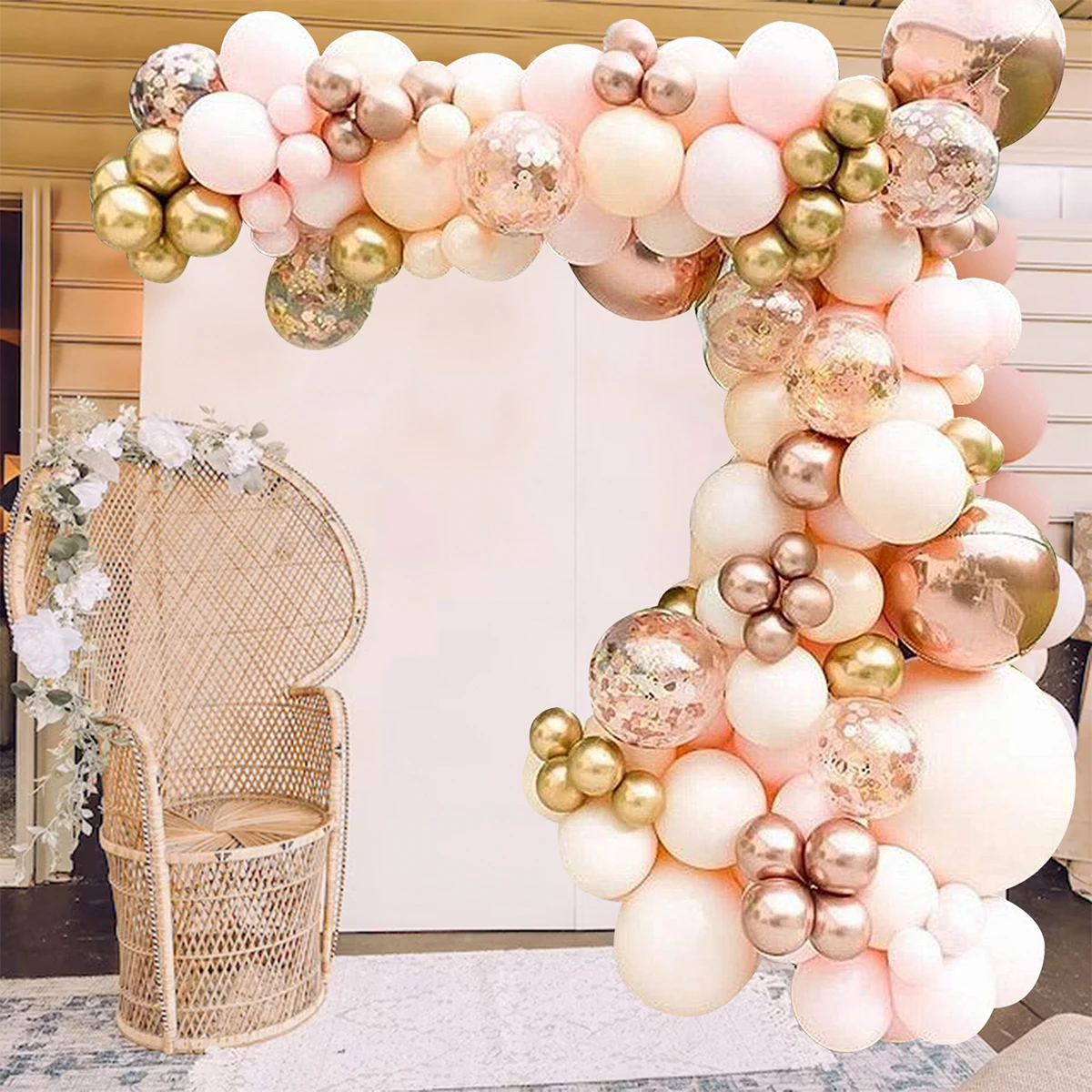 

Rose Gold Balloon Garland Arch Kit Wedding Birthday Party Decor Kids 1st Birthday Balloon Baby Shower Girl Confetti Latex Baloon