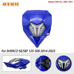 OTOM Motocross Enduro LED Headlight E24 Emark Head Lamp Running Light High Low Beam For SHERCO SE SEF 125 250 300 450 500 14-23