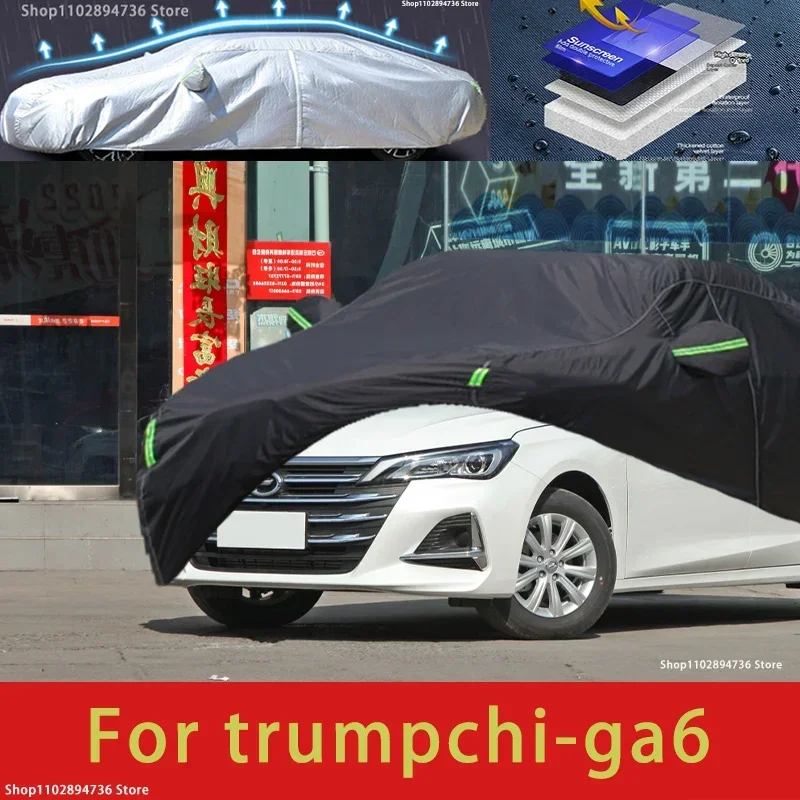 

For Trumpchi GA6 Fit Outdoor Protection Car Covers Snow Cover Sunshade Waterproof Dustproof Exterior black car cover