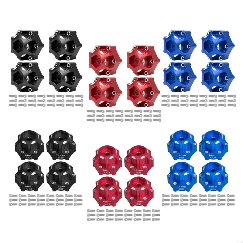 2Pcs Aluminum Wheel Hub Adapters High Strength Wheel for 1/10 Trucks with 12mm & 14mm Compatibility A2UB