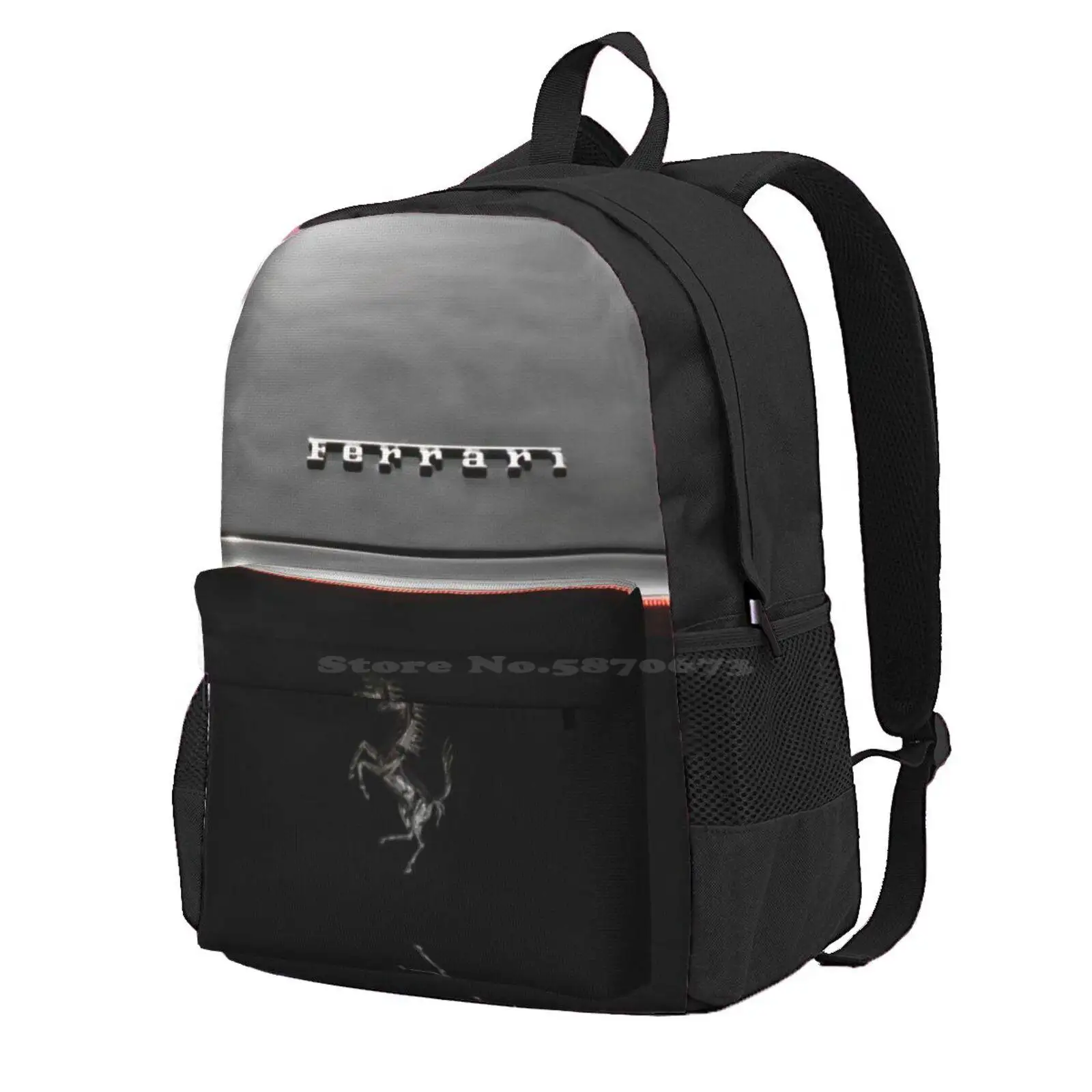 

Black Beauty Hot Sale Schoolbag Backpack Fashion Bags Scuderia Supercar Cars Motoring Motorsport Automobile Racing Black