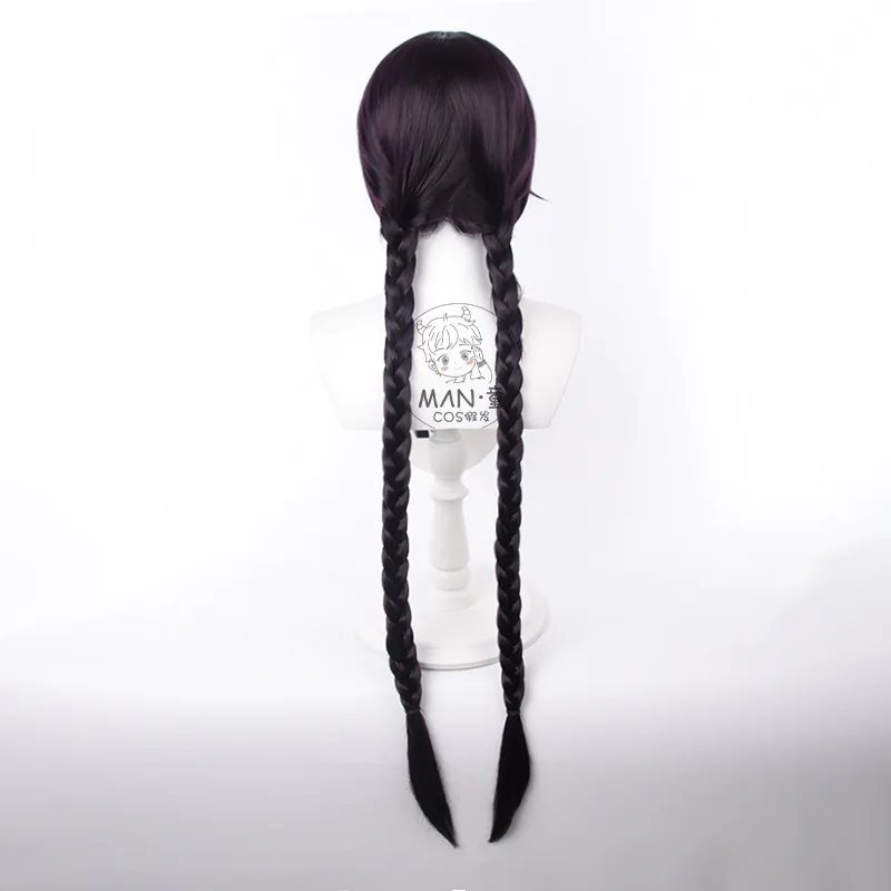 Danganronpa Fuyuhiko Kuzuryu Cosplay perruque violet noir double queues 1 mètre Stock Halloween cadeau