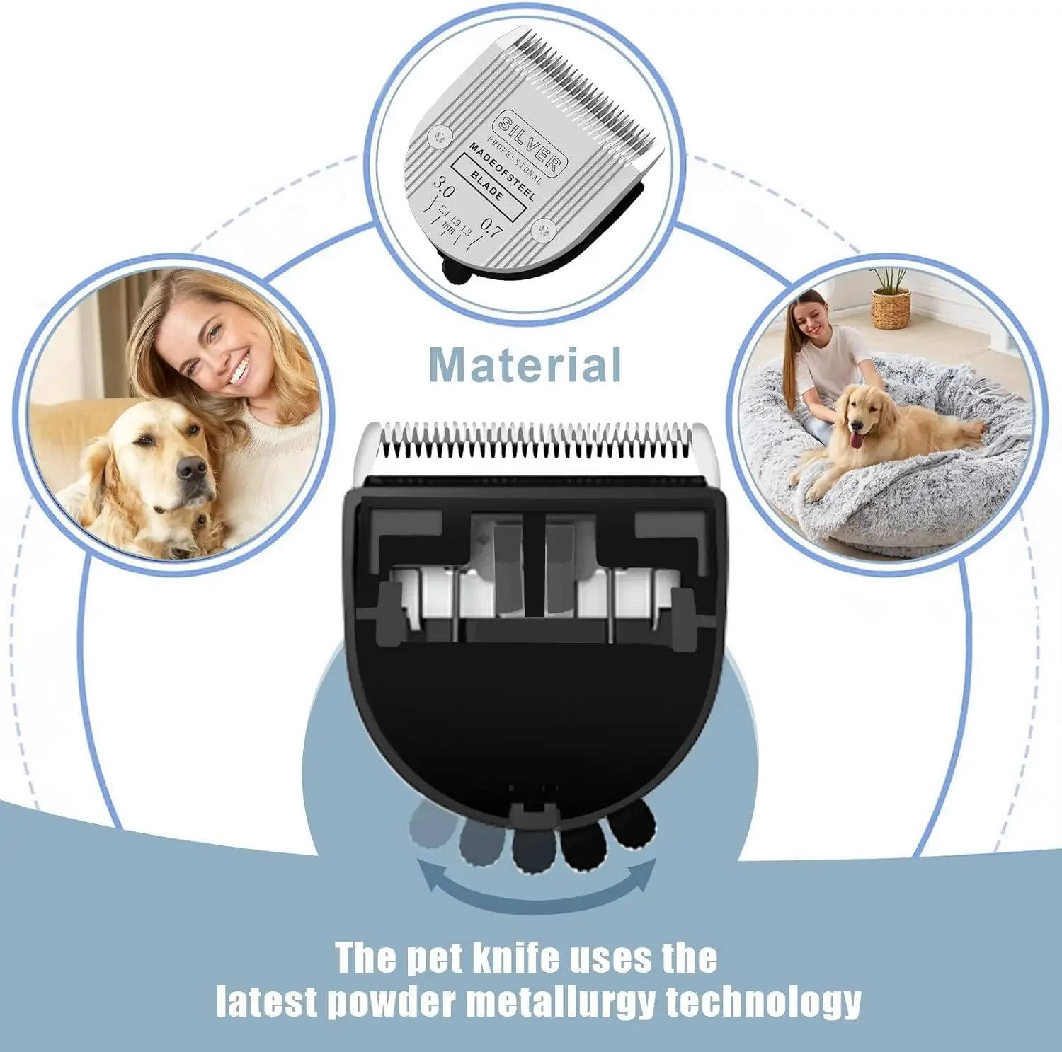 5-in-1 abnehmbare Ersatzklingen, professionell, für Wahl Animal Bravura, Chromado, Creativa, Figura Hundeschermaschinen zur Fellpflege – Detail 3