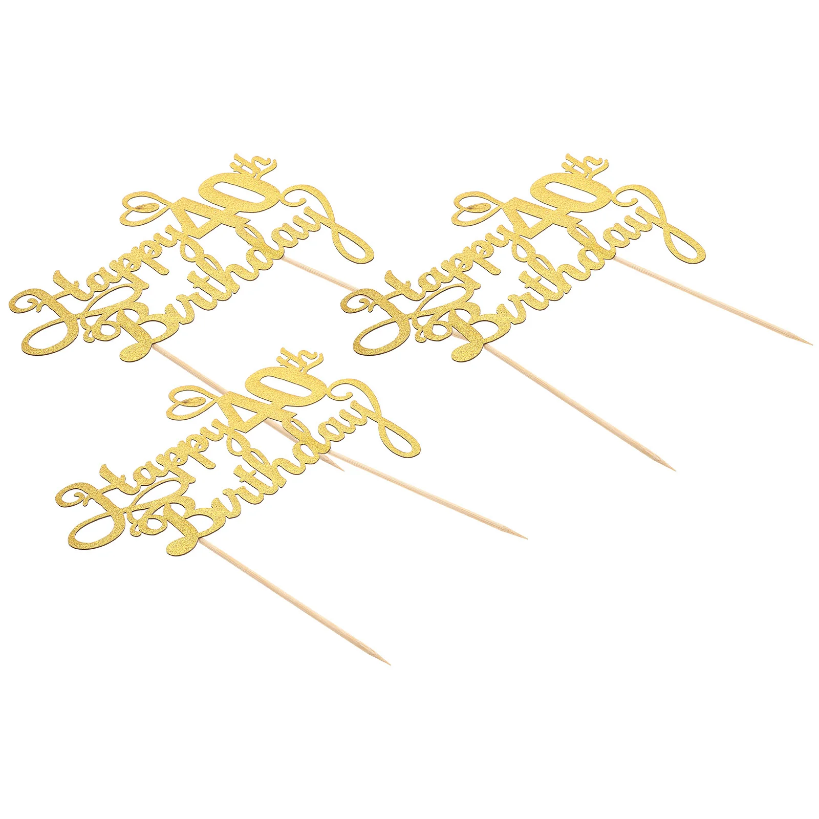 

3Pcs Birthday Cake Picks Cupcake Toppers Colorful Dessert Decoration Premium Material Party Baking DIY Ornament