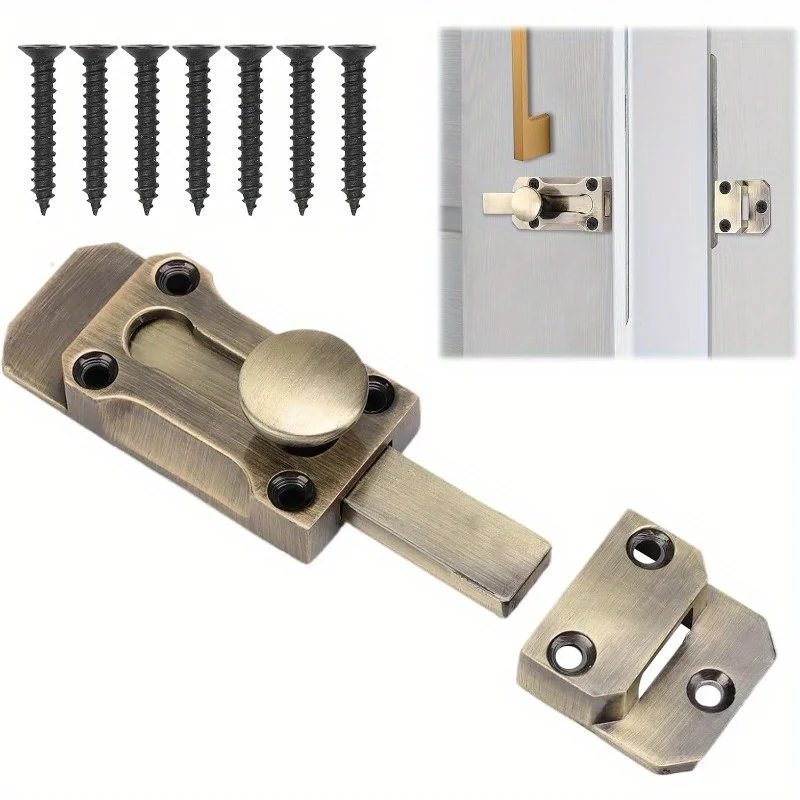 Antique Door Latch Lock Security Sliding Gate Bolts Lock Door Window Safety Lock For Bathroom Bedroom Retro Latch Home Hardware