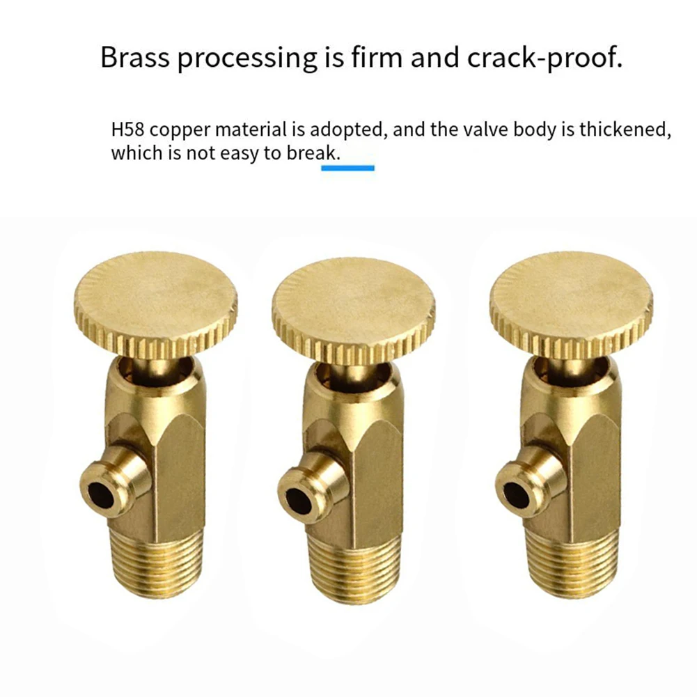 Manifold Exhaust Valve Brass Air Pressure Valve Compact For Tight Spaces High Pressure Resistance For Cast Iron Radiators