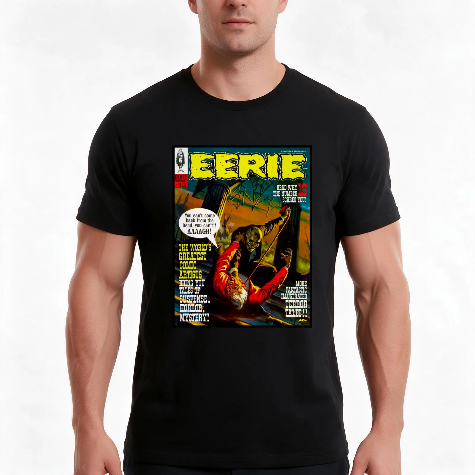 YEP, YEP, YEP! ANOTHER FANTASTIC VINTAGE EERIE #13 MAGAZINE COVER! T-Shirt, Summer Casual Cotton Tee, Oversized Streetwear Tops