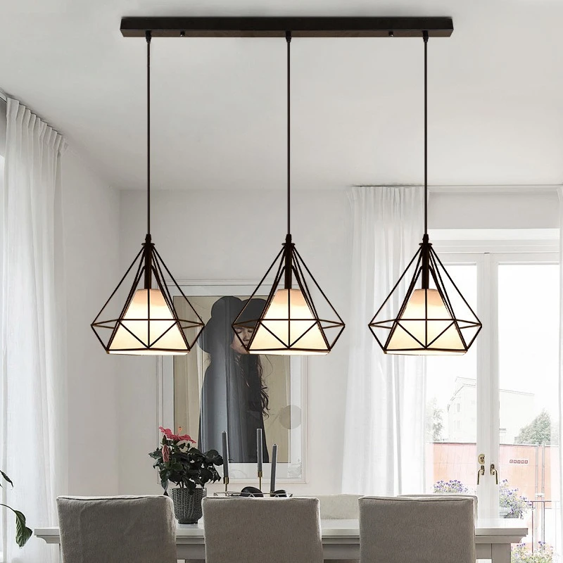 Nordic Artistic Iron Pendant Lights for Restaurant Bar Counter Wavy Reading Table Lights Illumination with Plug Suspension Lamps