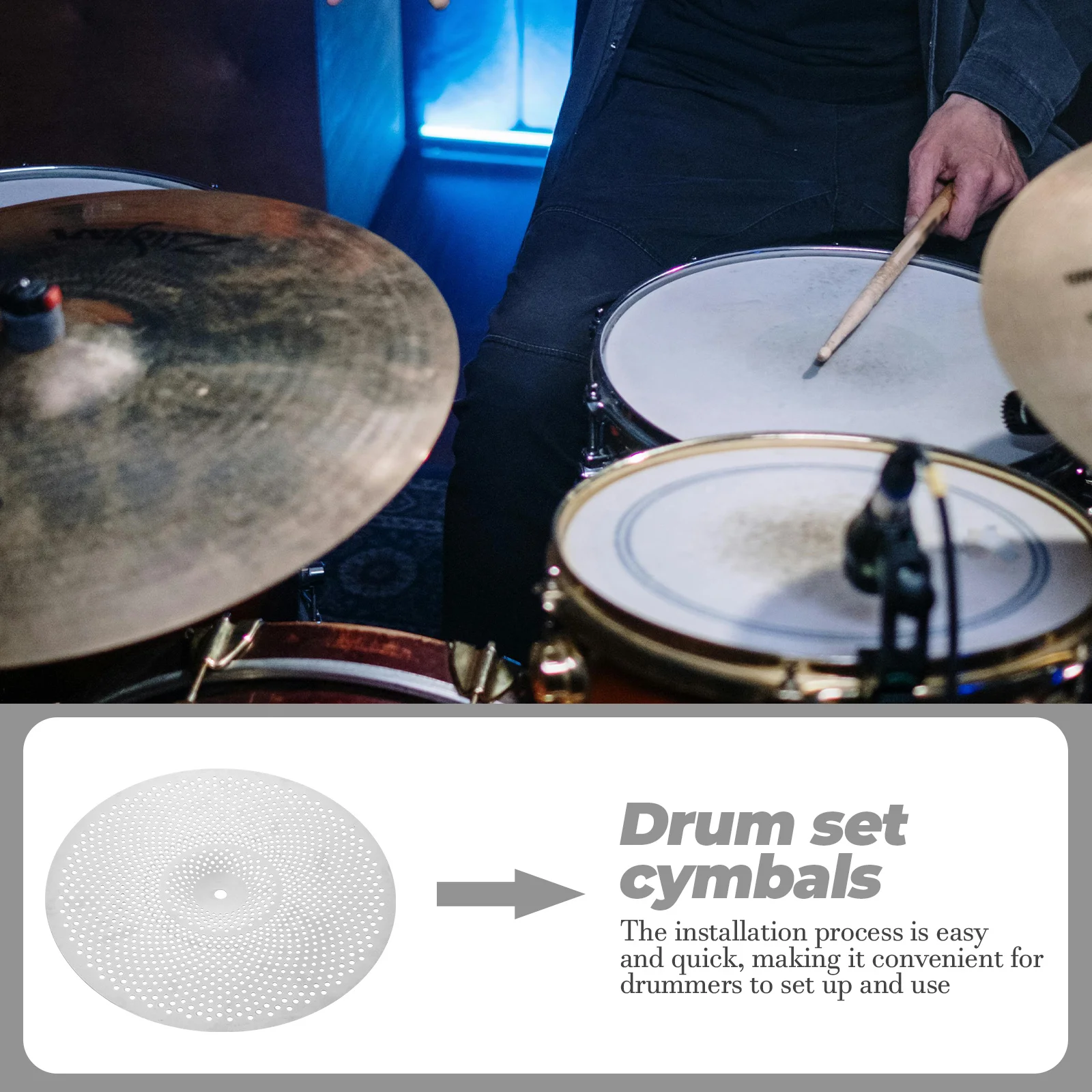 

Silent Cymbals Drum Mute Muffler Hi-hat Low Volume Crash Alloy Anti-sound Quiet