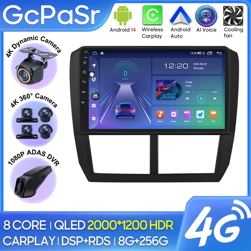 

Автомобильный радиоприемник Carplay для Subaru Forester 3 SH 2007-2013 для Impreza GH GE навигация GPS Android авто мультимедийный плеер 4G без 2din