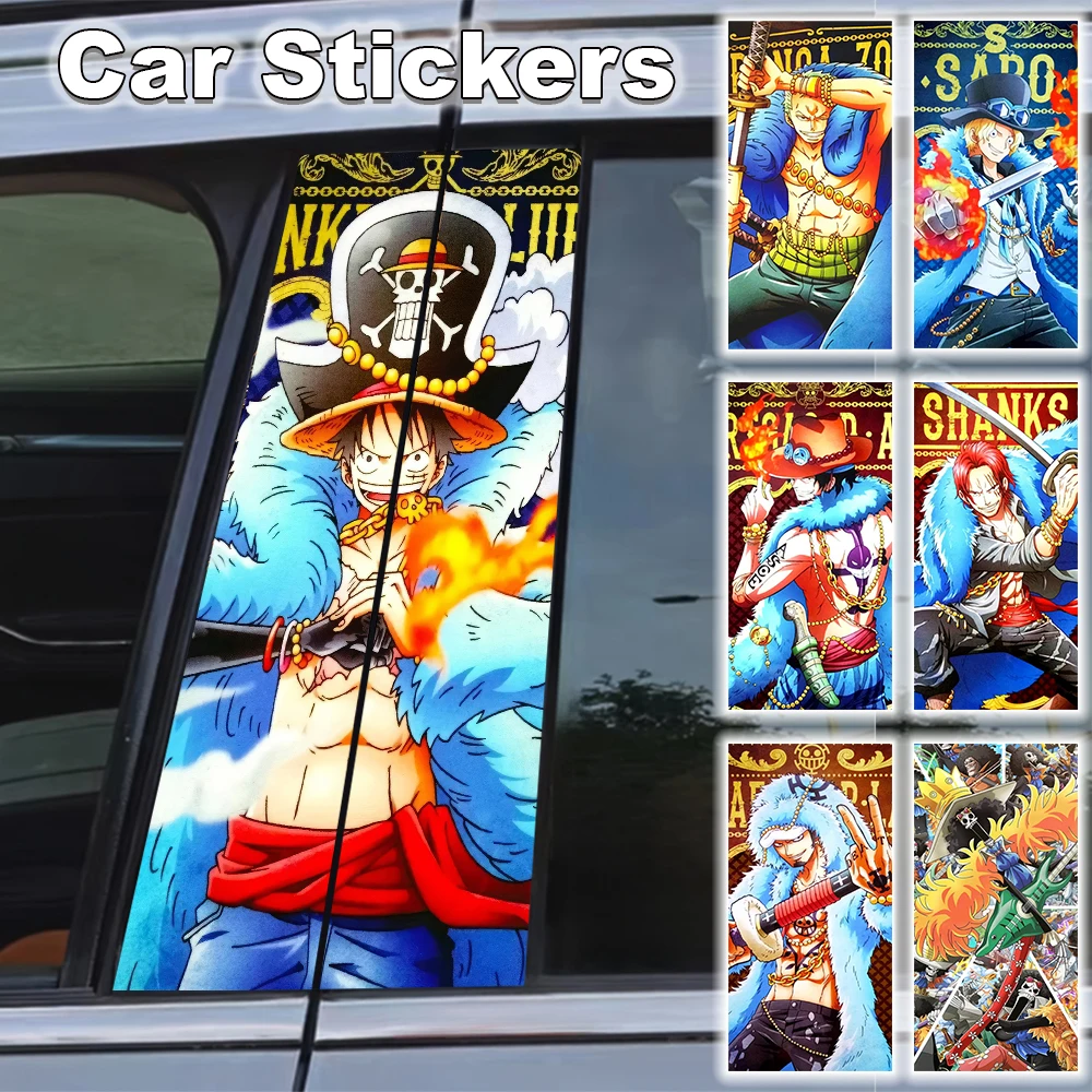 

One Piece Car Stickers B Pillar C Pillar Waterproof Luffy Decoration Cover Scratch Doors Sunscreen Zoro Vinyl Decals Sanji Gift