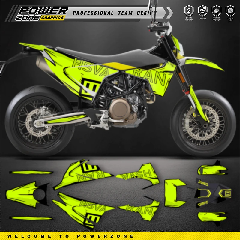 PowerZone Custom Team Graphics Decals Stickers Kit For Husqvarna Decal 15-20 701 SUPERMOTO ENDURO 2015-2017 2018 2019 2020 17