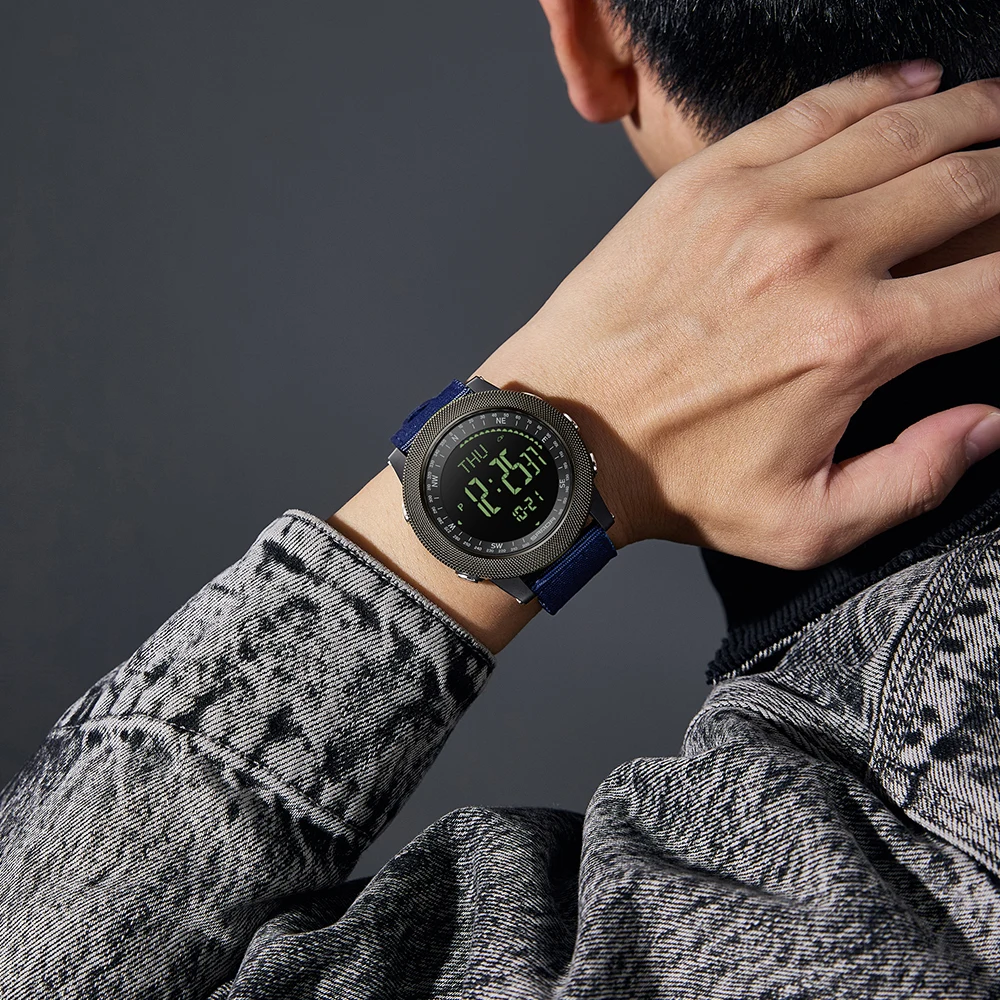 SANDA Durable Men Watch Multifunction Electronic  Luminous Waterproof Alarm Clock Male Countdown Outdoor Sports Wristwatch