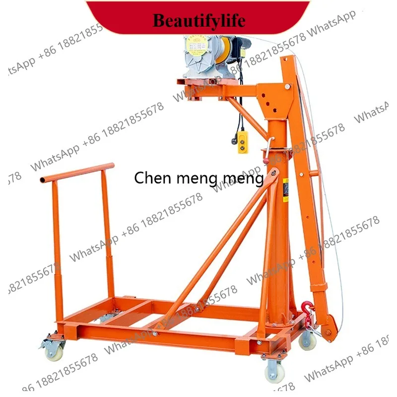 z189 Mobile small crane hand-cranked electric household 220V hoist lifting machine retractable lifting machine