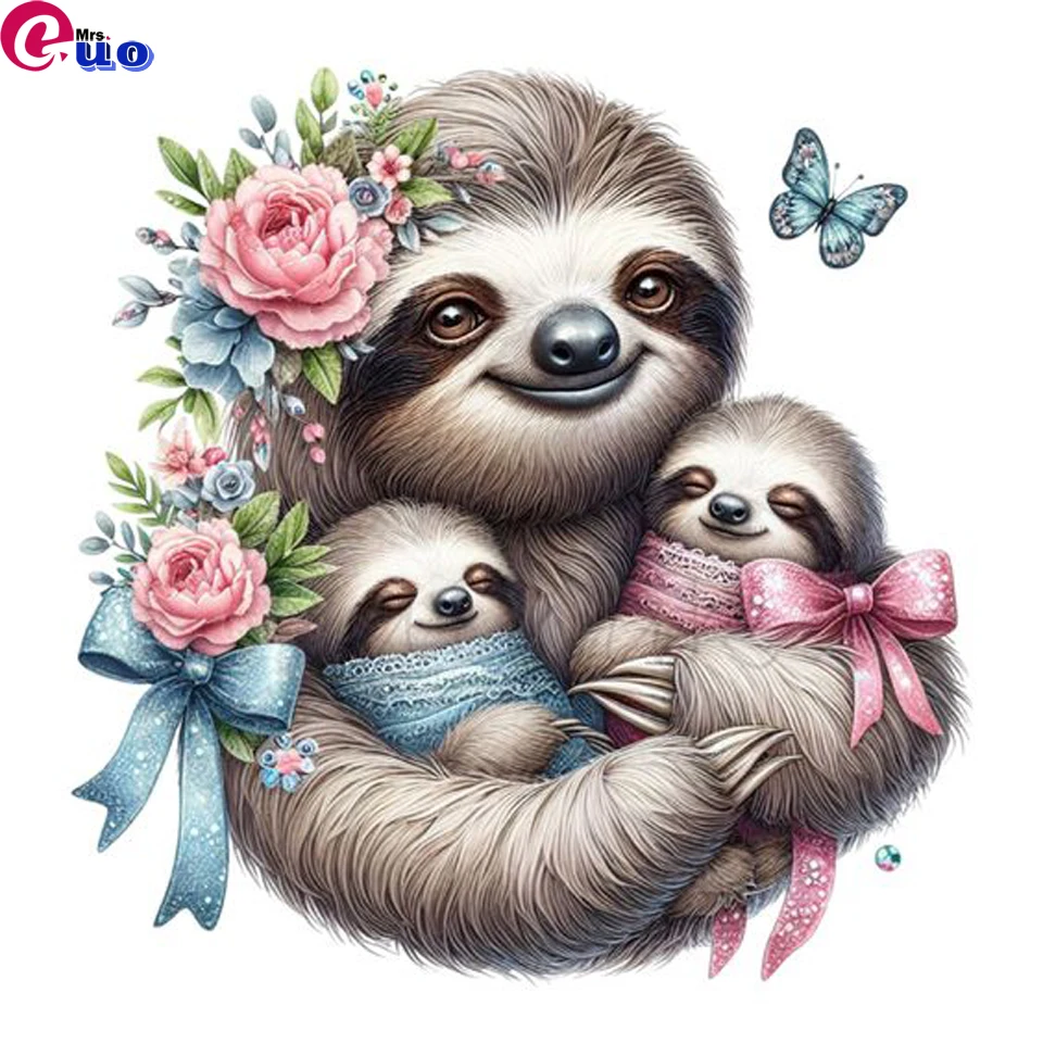 

Sloth Mother's Day 5d Diamond Mosaic Embroidery Kits Diy Cross Stitch Full Drill Rhinestones Home Decoration