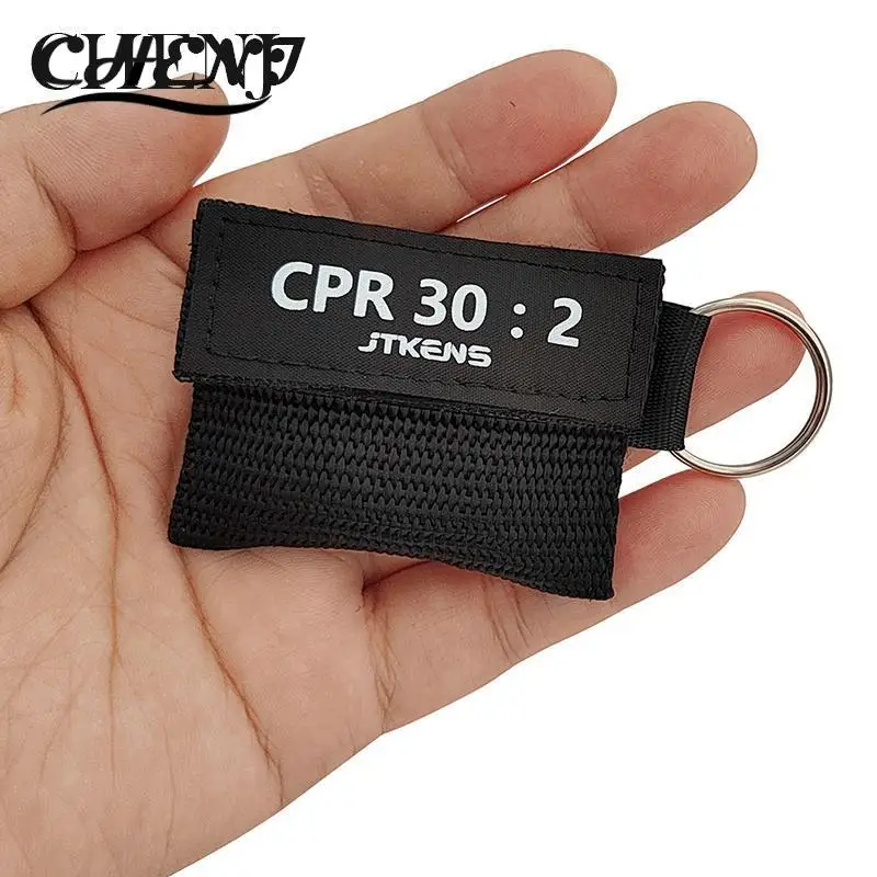 1Pcs CPR Resuscitator Emergency Mask One Way Valve Respirator Mask First Aid Kit Keychain