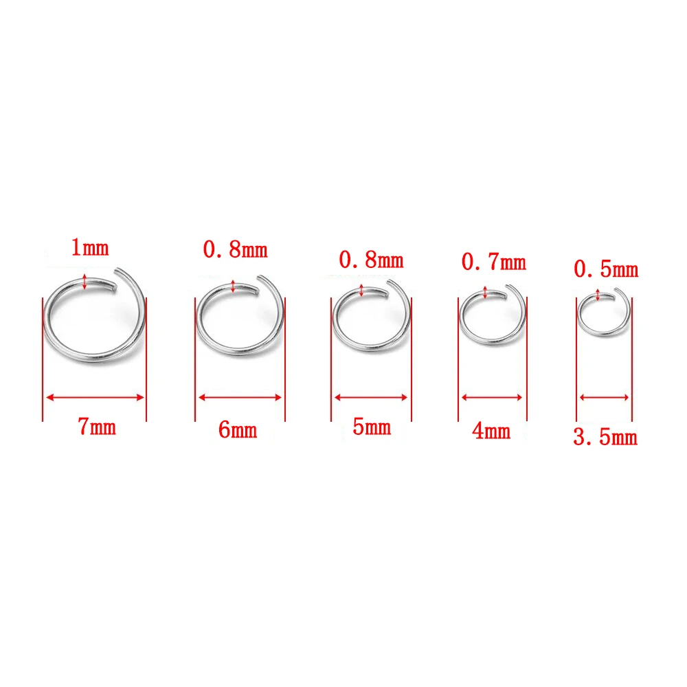 100/300/500pcs/lot 4 5 6 7mm Stainless Steel Open Jump Rings Single Split Ring Connectors for DIY Jewelry Making Accessories